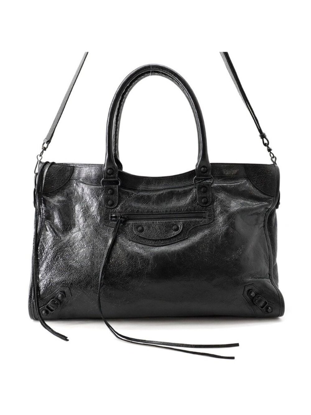 Balenciaga Tote Le City Large 2-Way Shoulder Bag Black